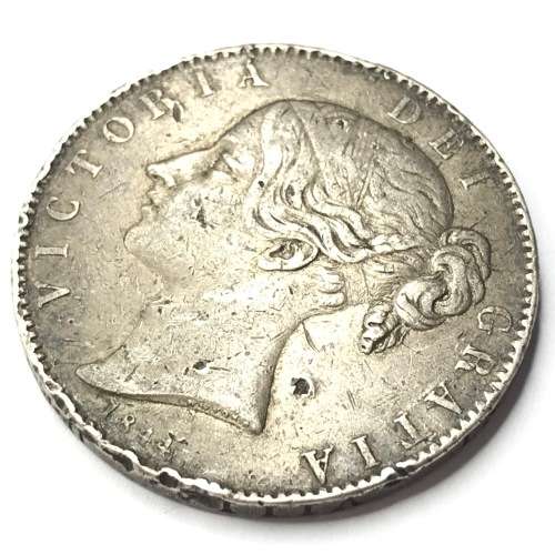 1844 British Crown - Young Head Victoria - Very Scarce