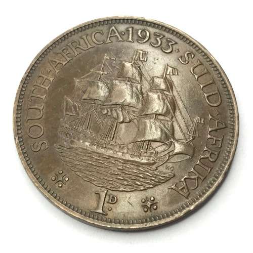 1933 SA Union Penny - XF - Scarce