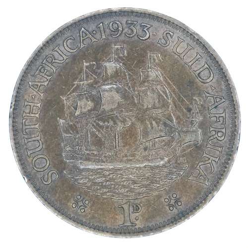 1933 SA Union Penny - XF - Scarce