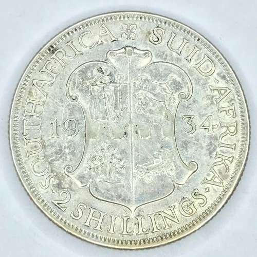 1934 SA Union 2 Shilling - EF (XF+)