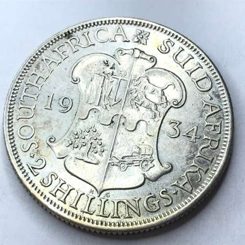 1934 SA Union 2 Shilling - EF (XF+)