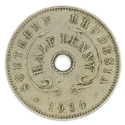 1934 Southern Rhodesia half penny - XF