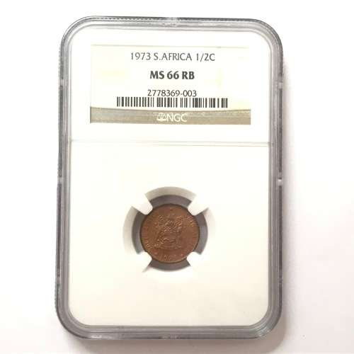 1973 RSA 1/2 Cent graded MS66 RB graded by NGC