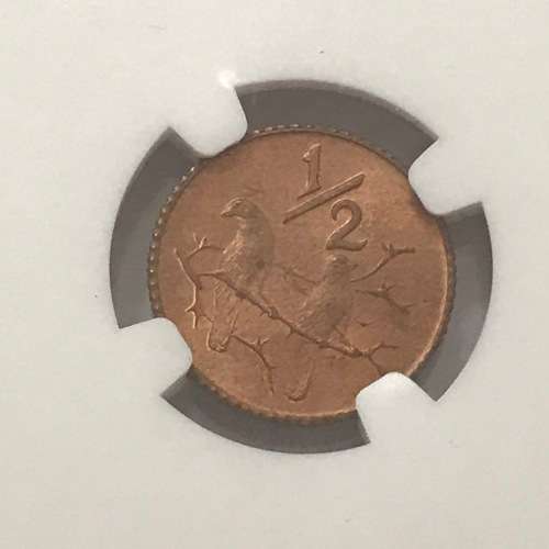1973 RSA 1/2 Cent graded MS66 RB graded by NGC