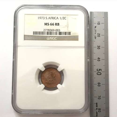 1973 RSA 1/2 Cent graded MS66 RB graded by NGC