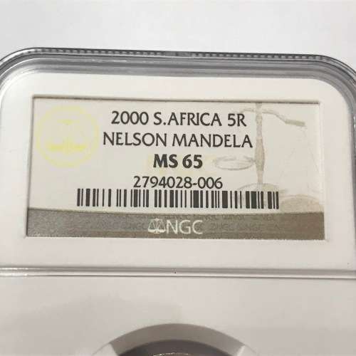 2000 RSA Mandela R5 graded MS 65 by NGC