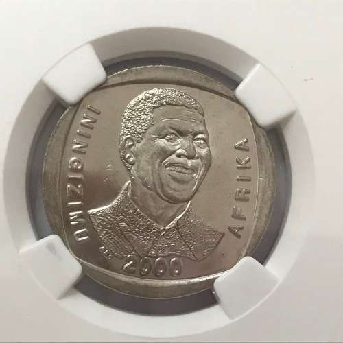 2000 RSA Mandela R5 graded MS 65 by NGC