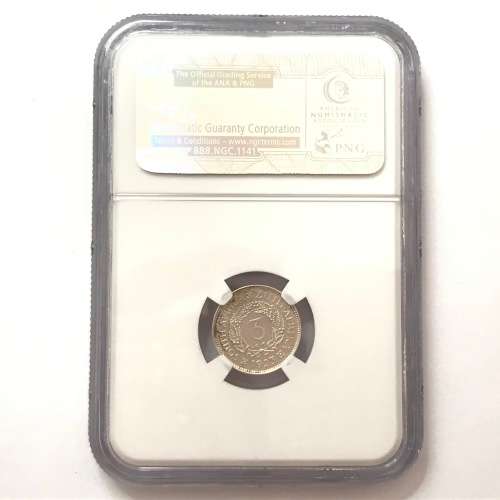 1923 SA Union 3 pence graded PF 63 by NGC