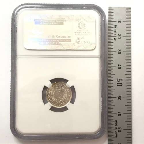 1923 SA Union 3 pence graded PF 63 by NGC