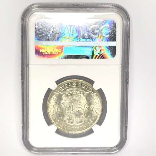 1937 SA Union Half Crown graded AU 50 by NGC