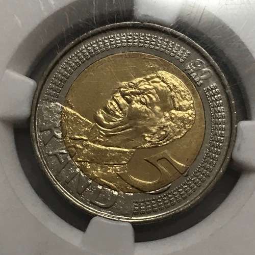 2008 Mandela 90th birthday R5 graded M5 65 by NGC