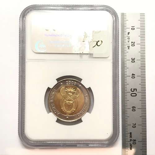 2008 Mandela 90th birthday R5 graded M5 65 by NGC