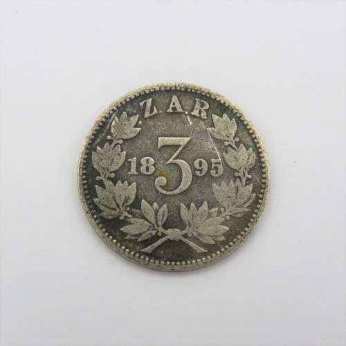 1895 ZAR Paul Kruger 3d tickey