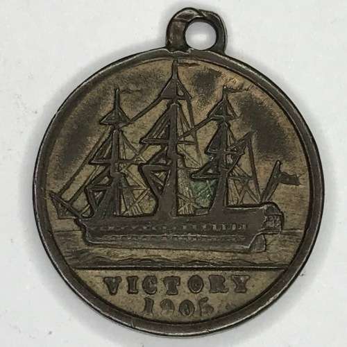 1905 BFSS Nelson Centenary medallion with victory - Copper