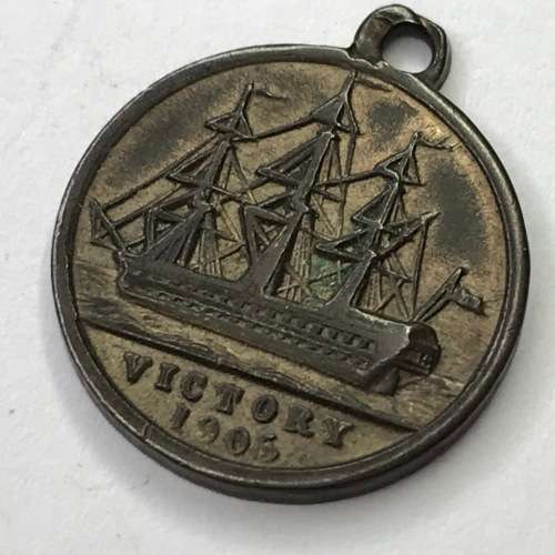 1905 BFSS Nelson Centenary medallion with victory - Copper