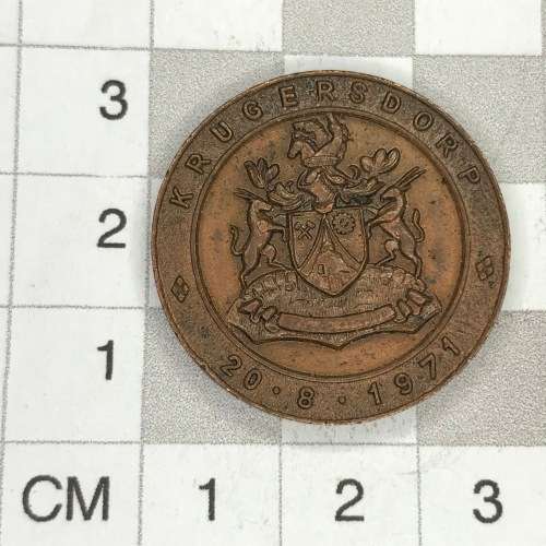 Freedom of the town Krugersdorp medallion - President JJ Fouche