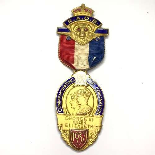 R.A.O.B - Coronation of George 6 medallion - 1937