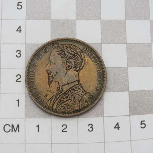 Boer War trench art 1889 Victorian penny - Victoria`s face changed by Boers