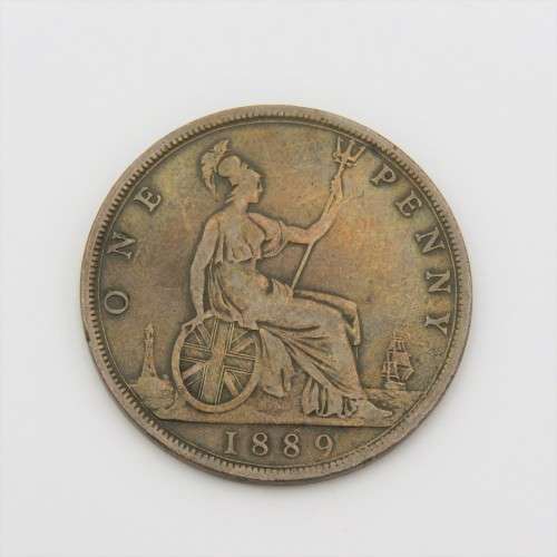 Boer War trench art 1889 Victorian penny - Victoria`s face changed by Boers