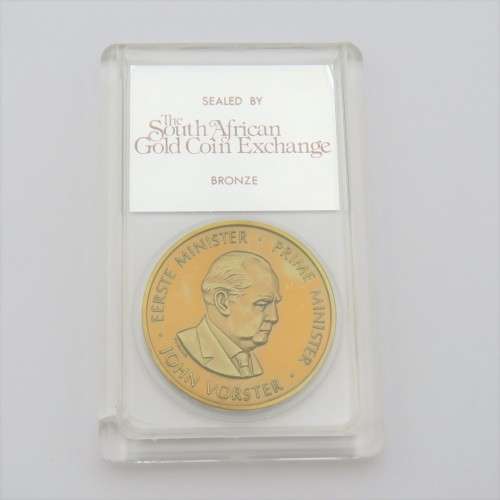 SA Gold coin exchange bronze Prime Minister John Vorster medallion