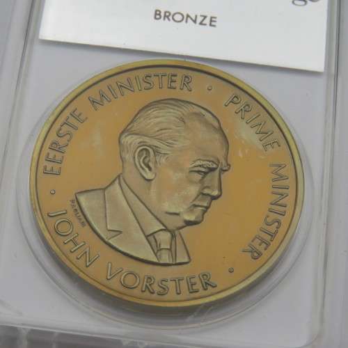 SA Gold coin exchange bronze Prime Minister John Vorster medallion