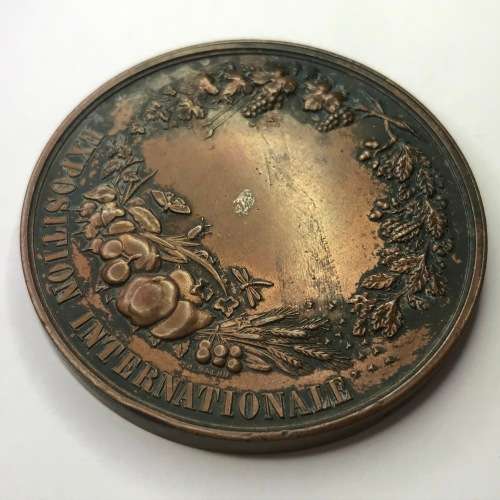 Society for Agriculture and Insectology large copper medallion - stamped Quivre - Paris - 50 mm