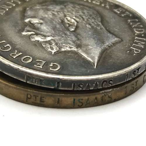 Set of WW1 medals issued to PTE J Isaacs of the 1st Cape Corps