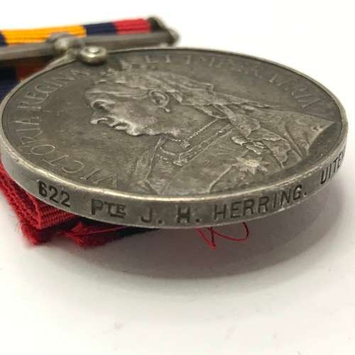 Boerwar Queens medal to 622 Pte JH Herring of the Uitenhage Town Guard  and WW2 medals to Herring