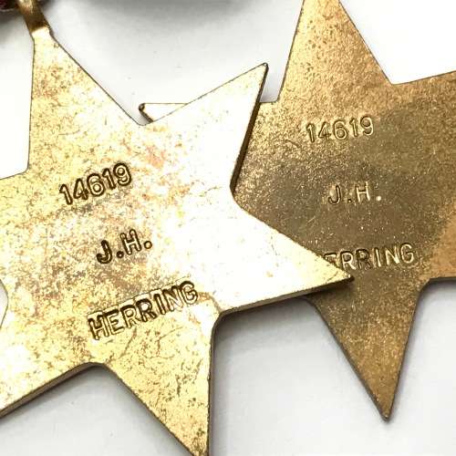 Boerwar Queens medal to 622 Pte JH Herring of the Uitenhage Town Guard  and WW2 medals to Herring