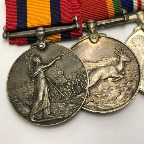 Boerwar Queens medal to 622 Pte JH Herring of the Uitenhage Town Guard  and WW2 medals to Herring