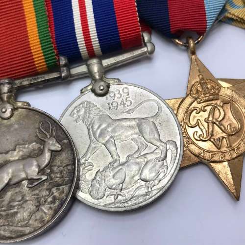 Boerwar Queens medal to 622 Pte JH Herring of the Uitenhage Town Guard  and WW2 medals to Herring