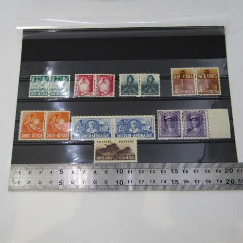 SACC 87 to SACC 94 mint pairs and single hinged - War effort stamps