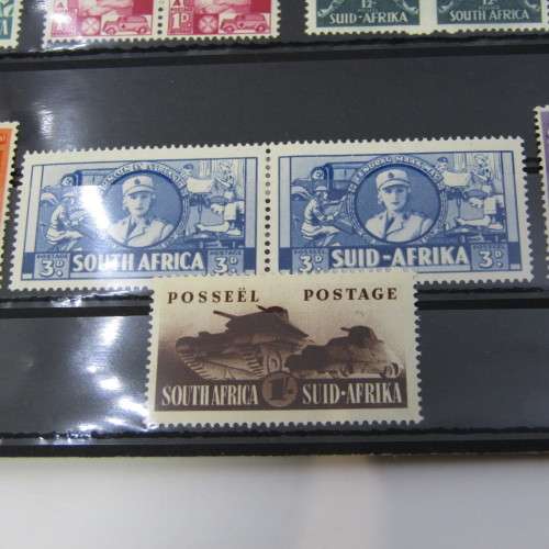 SACC 87 to SACC 94 mint pairs and single hinged - War effort stamps