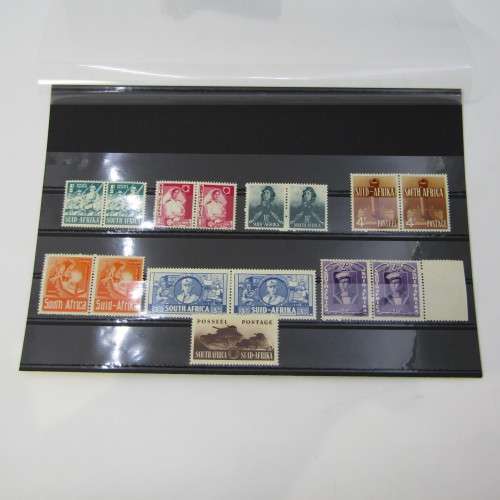 SACC 87 to SACC 94 mint pairs and single hinged - War effort stamps