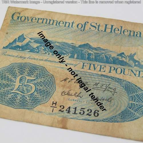 Vintage 5 Pounds St. Helena bank notes