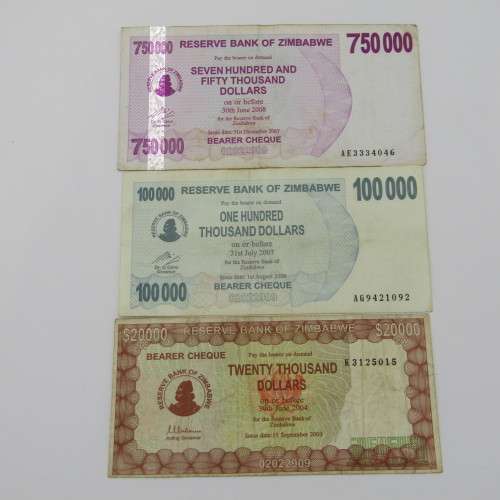 Lot of 10 Zimbabwe bank notes - all different