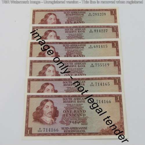 Lot of TW de Jongh R1 bank notes 2 with consecutive numbers