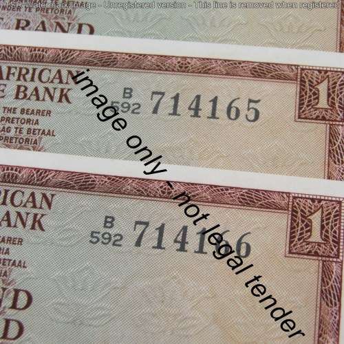 Lot of TW de Jongh R1 bank notes 2 with consecutive numbers