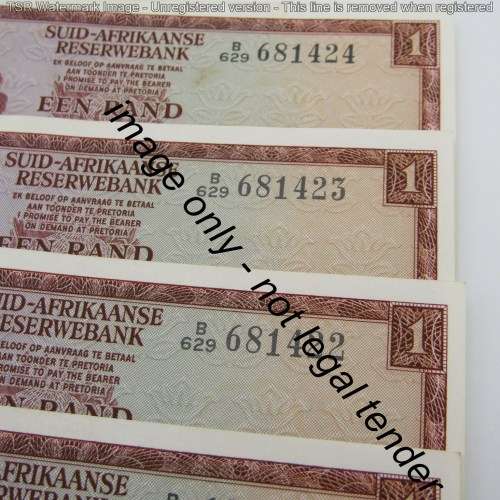 Lot of 8 TW de Jongh R1 bank notes with consecutive numbers