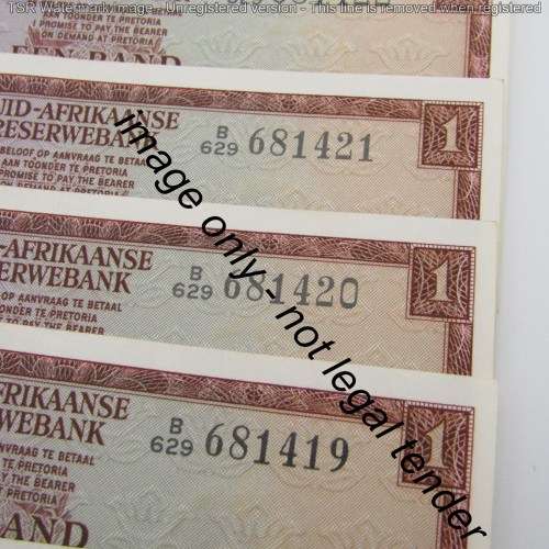 Lot of 8 TW de Jongh R1 bank notes with consecutive numbers