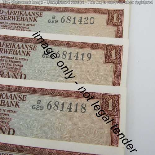 Lot of 8 TW de Jongh R1 bank notes with consecutive numbers