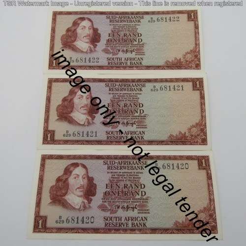 Lot of 8 TW de Jongh R1 bank notes with consecutive numbers