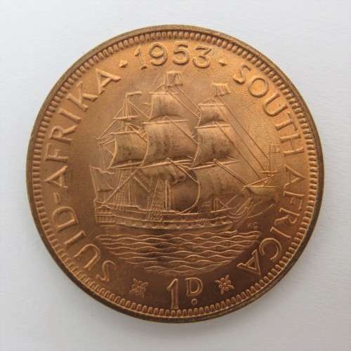 1953 South African Top condition penny - Uncirculated