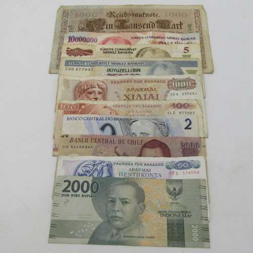 Lot of 10 old bank notes