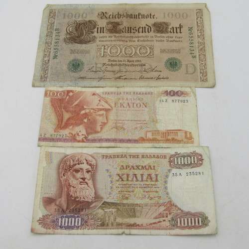 Lot of 10 old bank notes