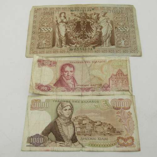 Lot of 10 old bank notes