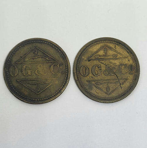 Osborne, Garret and Co barber checks - Tokens - 6d and 10d