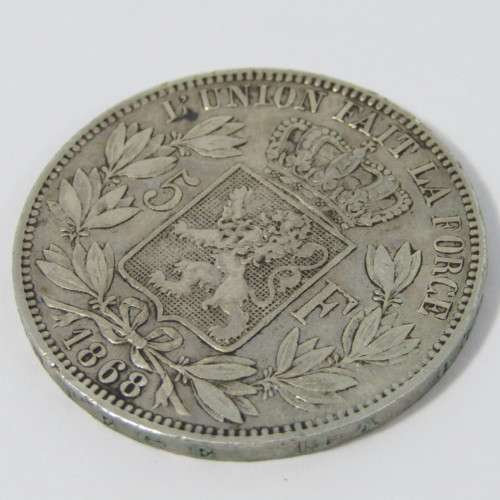 1868 Belgium 5 Francs