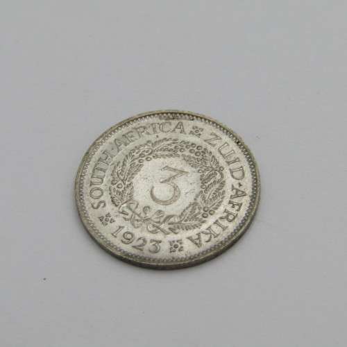 1923 South Africa 3d tickey in AU condition