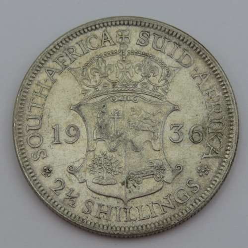South Africa 1936 half crown EF some lustre remaining